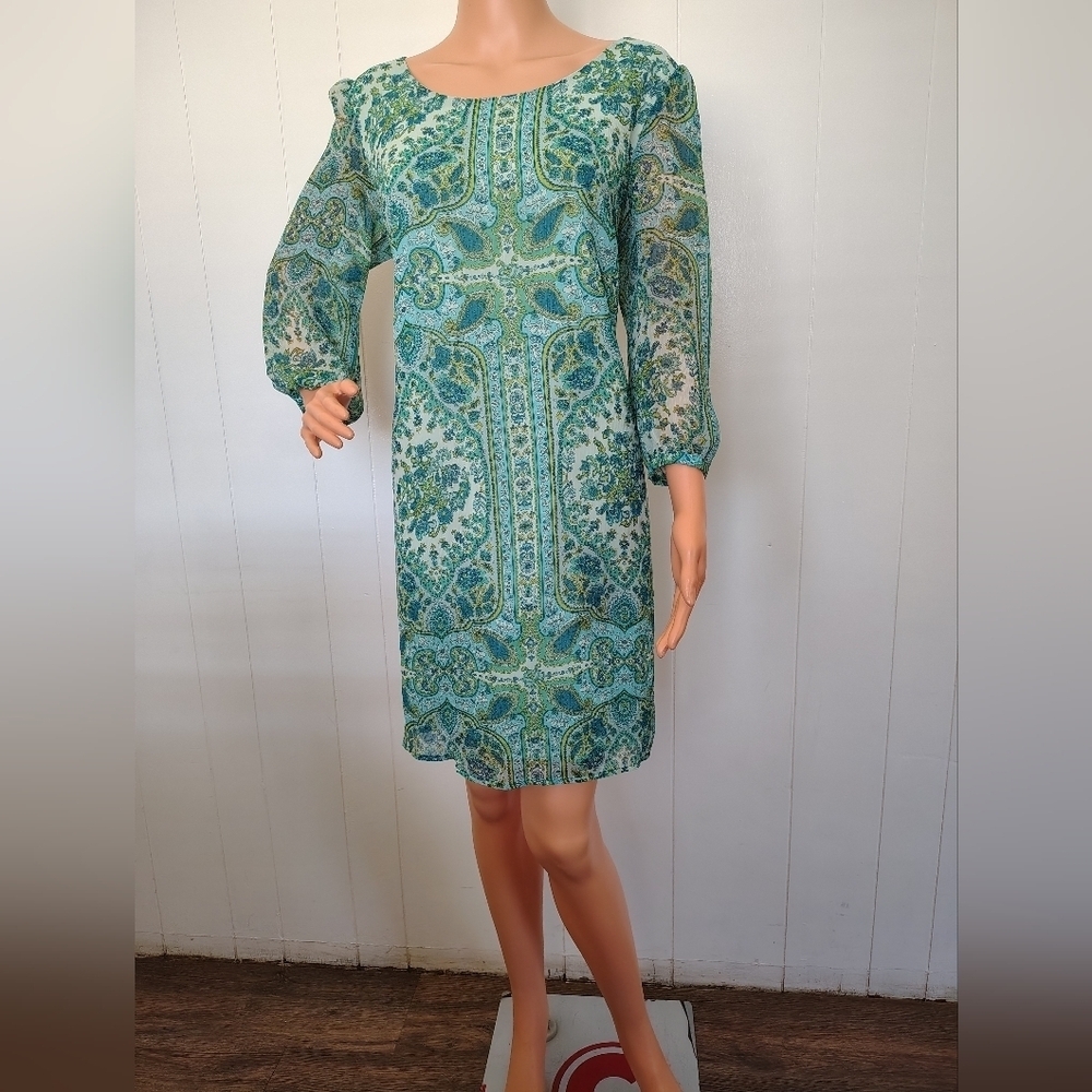 Ana A New Approach Green Patterned Dress Size L